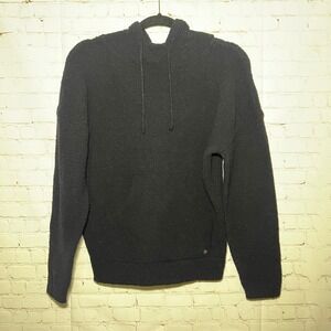 Buff Bunny Collection Black Loop Yarn Hoodie Cozy Fleece Athleisure Size XS